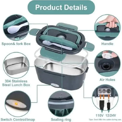Electric Lunch Box Food Heater 3-In-1 Portable Food Warmer Lunch Box for Car & Home
