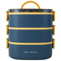 2000ML Portable 3 Layer Lunch Box - Leakproof Microwavable Food Container