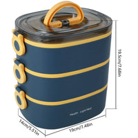 2000ML Portable 3 Layer Lunch Box - Leakproof Microwavable Food Container