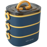 2000ML Portable 3 Layer Lunch Box - Leakproof Microwavable Food Container