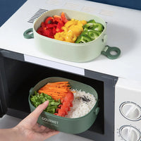 2000ML Portable 3 Layer Lunch Box - Leakproof Microwavable Food Container